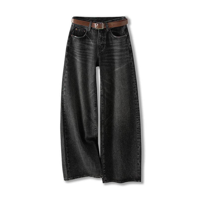 High-Waisted Wide-Leg Cotton Jeans for Women