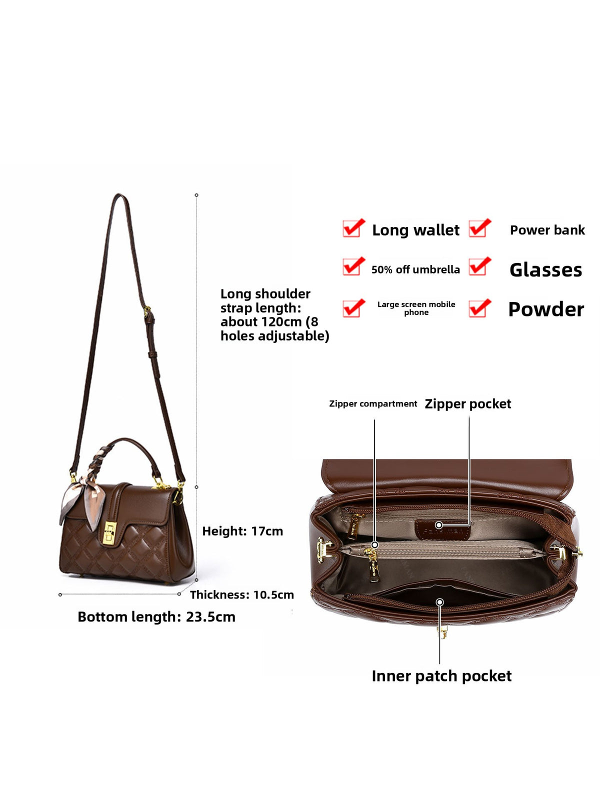 Elegant Women's PU Leather Shoulder Handbag