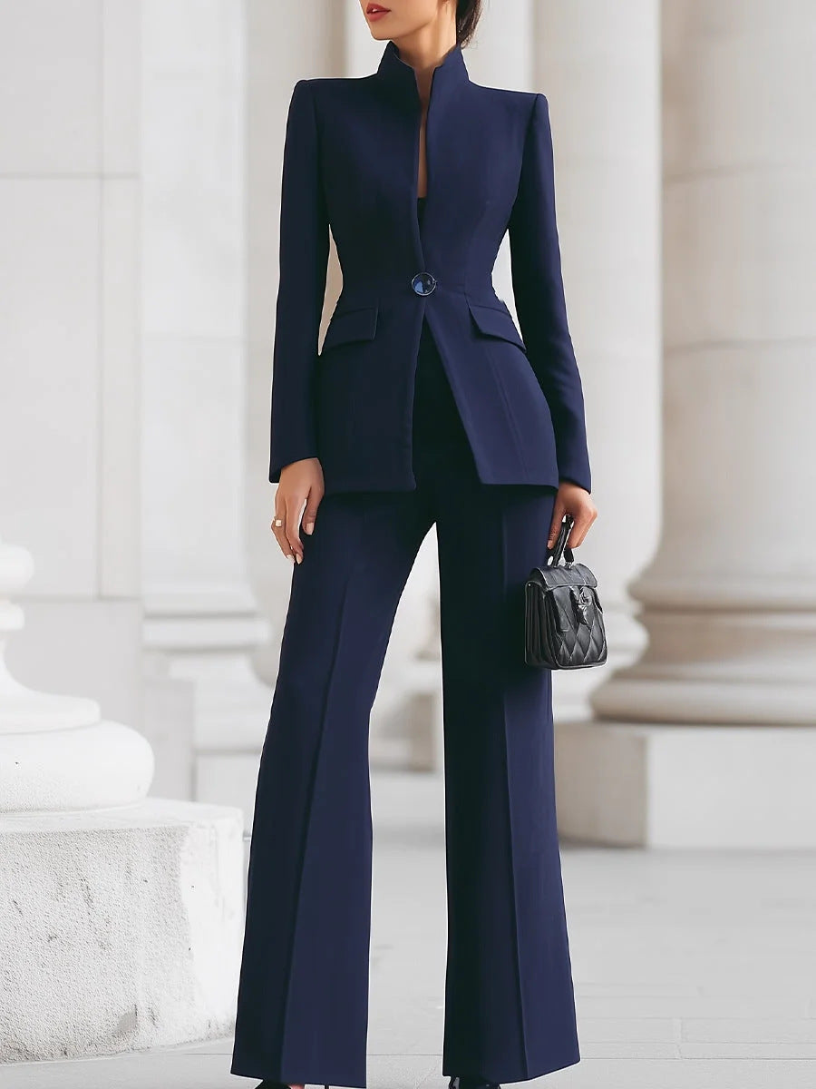 Women's Long Sleeve Blazer and Trousers Set