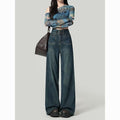 Women High Waist Loose Straight Jeans