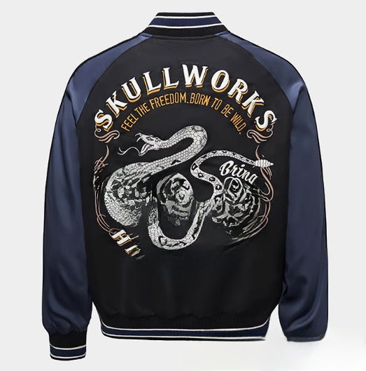Embroidered Corduroy Baseball Jacket