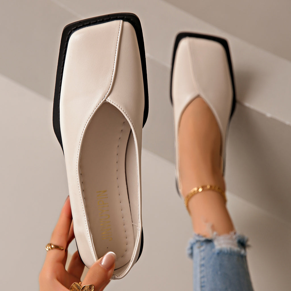 Square Toe Slip-On Sandals for Women