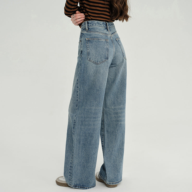 High-Waisted Wide-Leg Cotton Jeans for Women