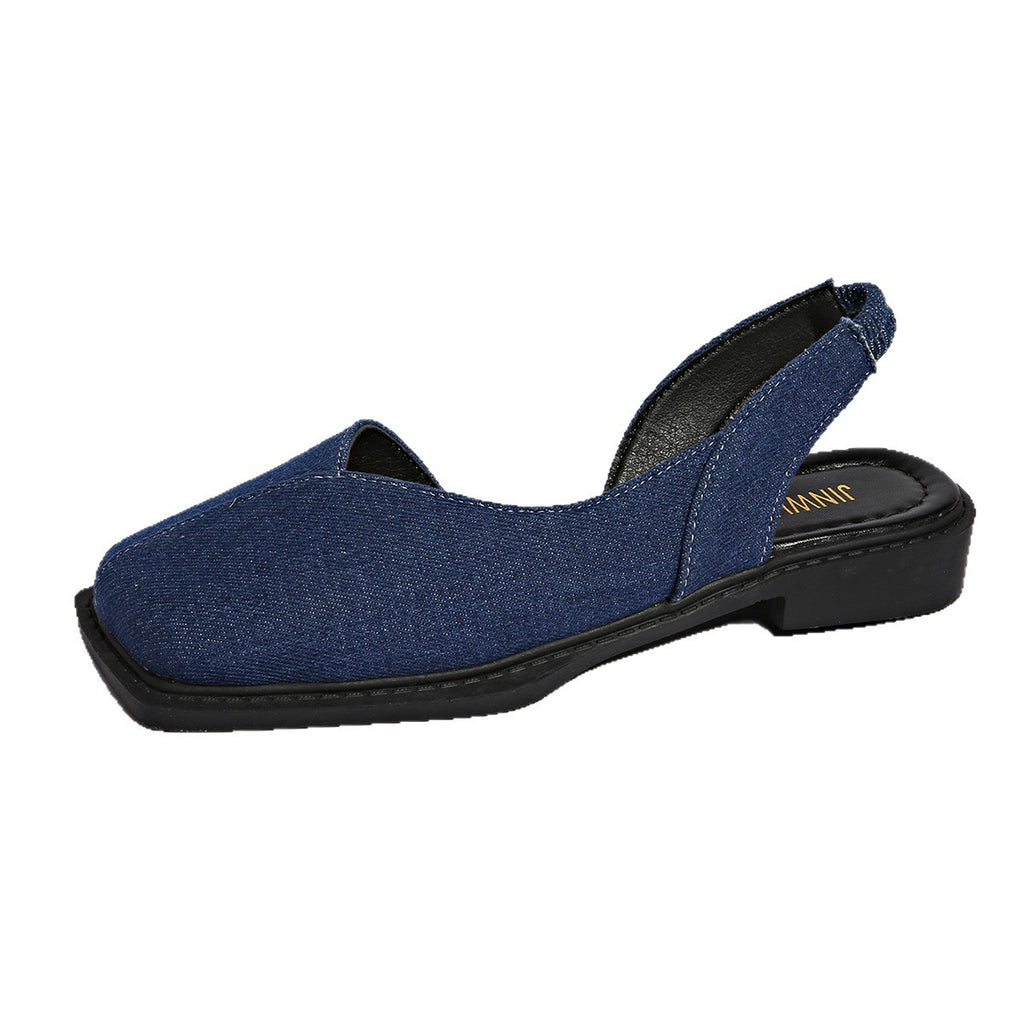 Square Toe Slip-On Sandals for Women