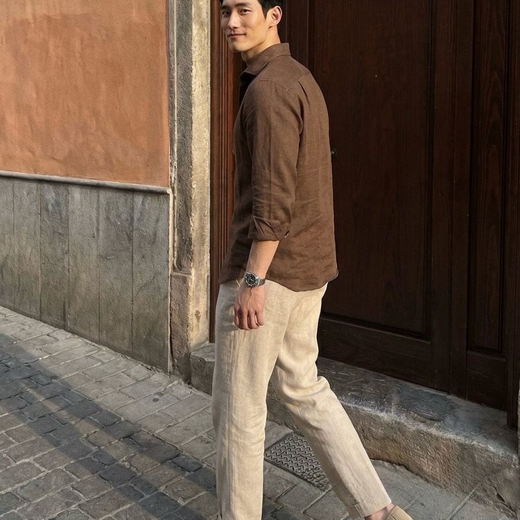 Mens Tencel Linen Summer Shirt