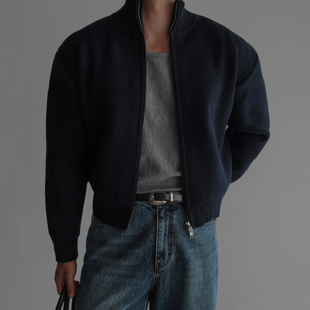 Mens Short Knit Cardigan
