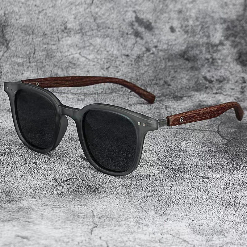 Wood grain leg rice nail sunglasses