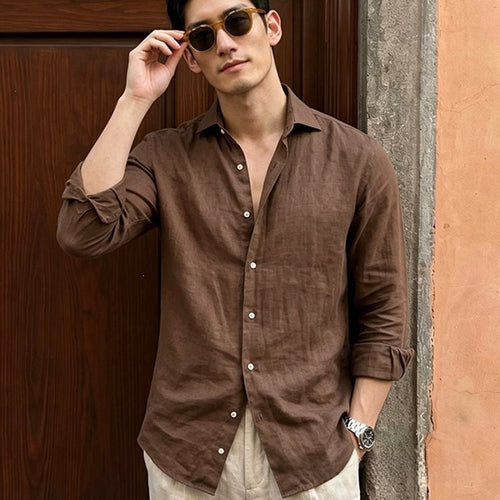 Mens Tencel Linen Summer Shirt