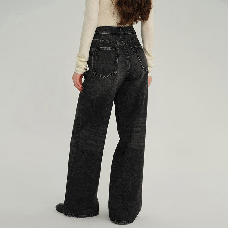 High-Waisted Wide-Leg Cotton Jeans for Women