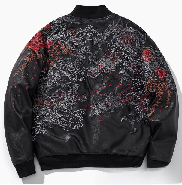Embroidered Corduroy Baseball Jacket