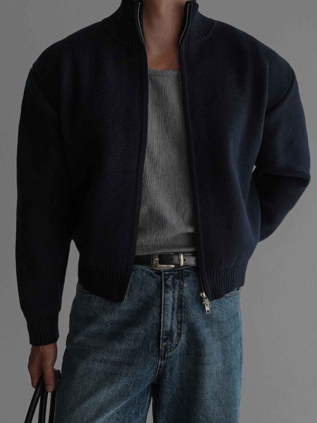 Mens Short Knit Cardigan