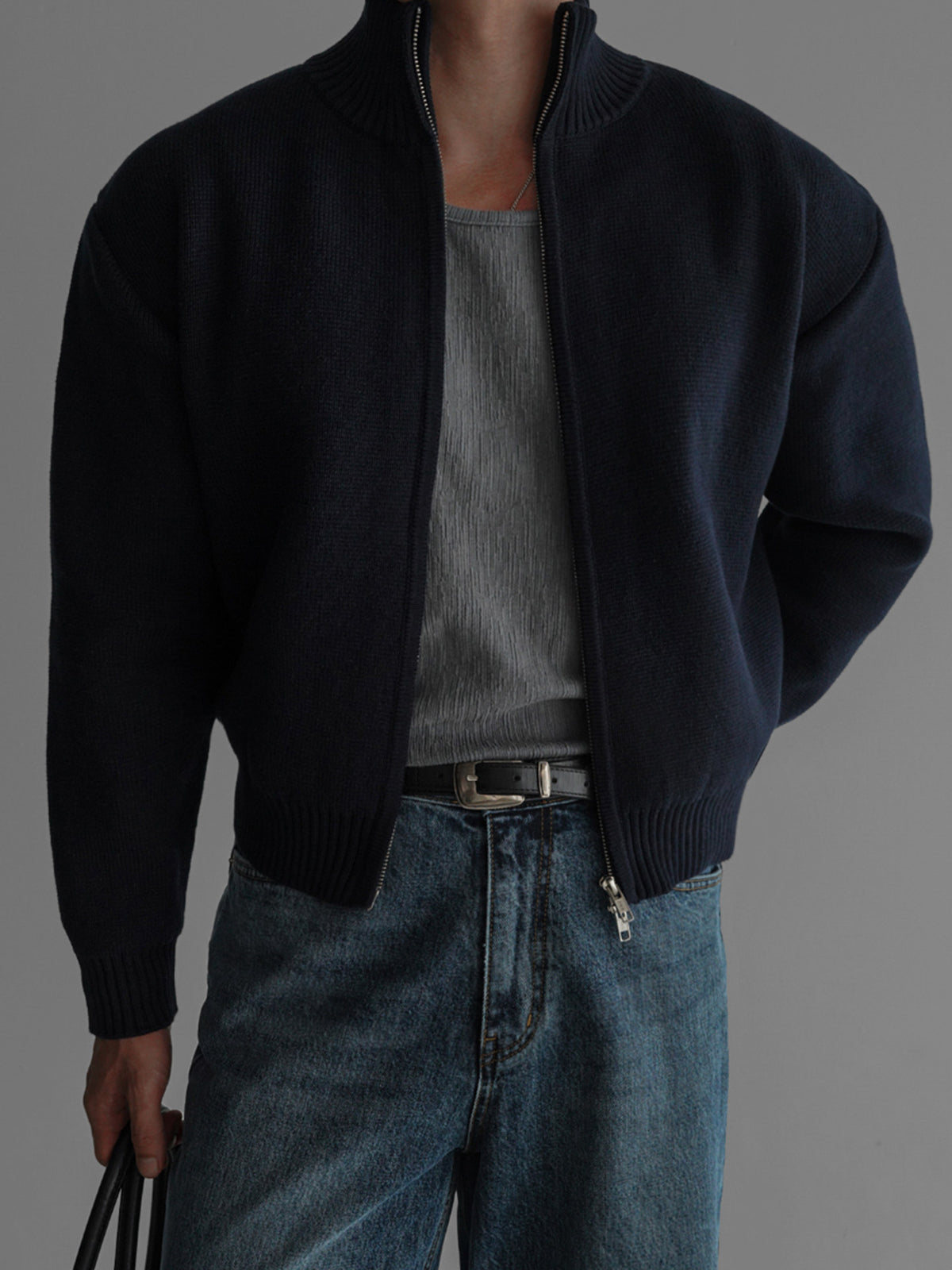 Mens Short Knit Cardigan