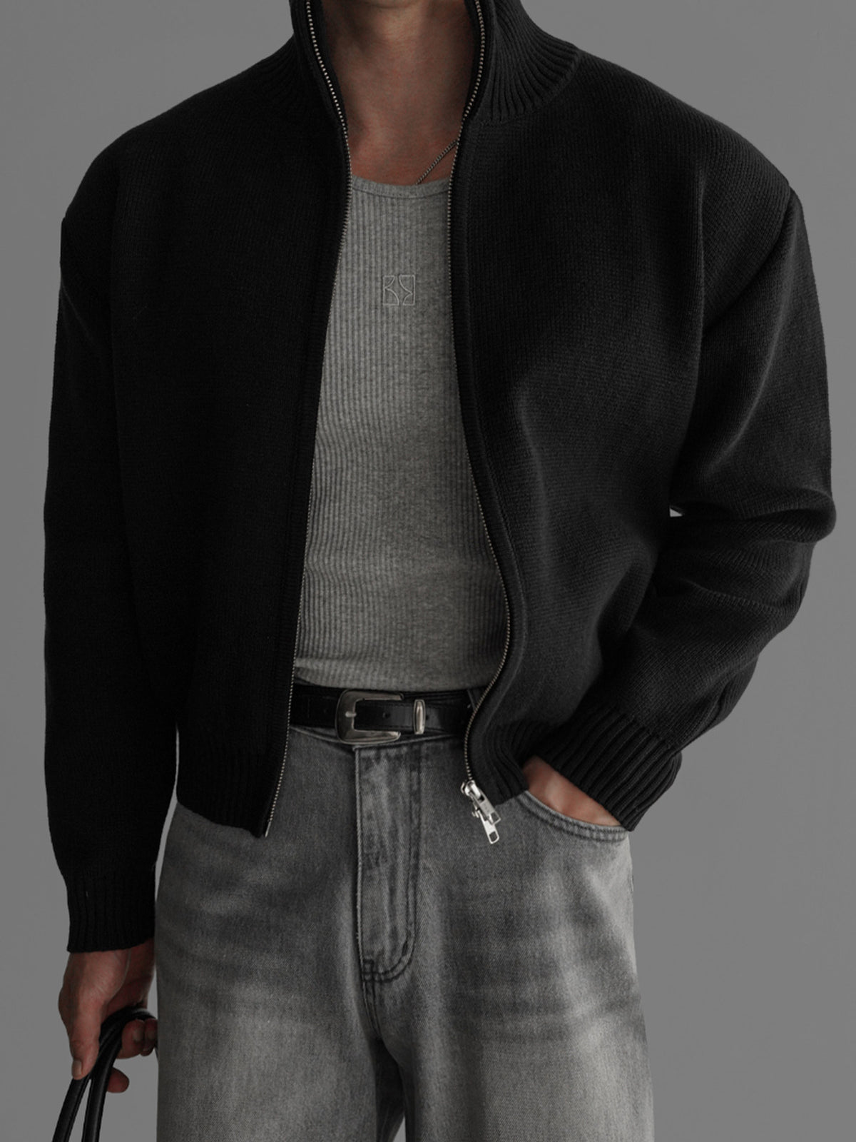 Mens Short Knit Cardigan
