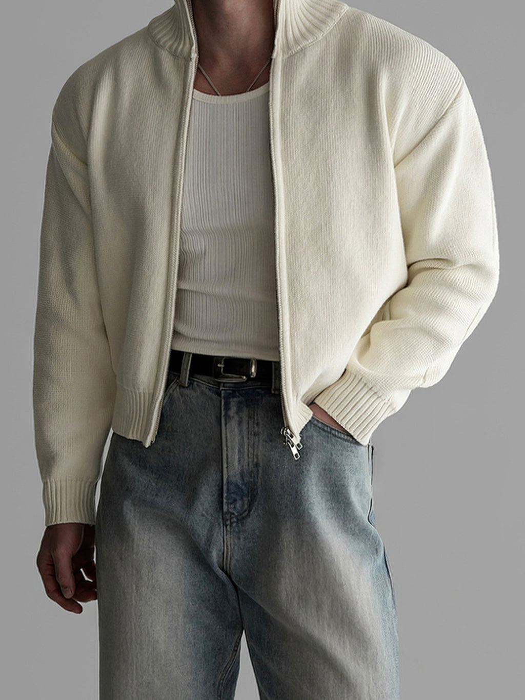 Mens Short Knit Cardigan