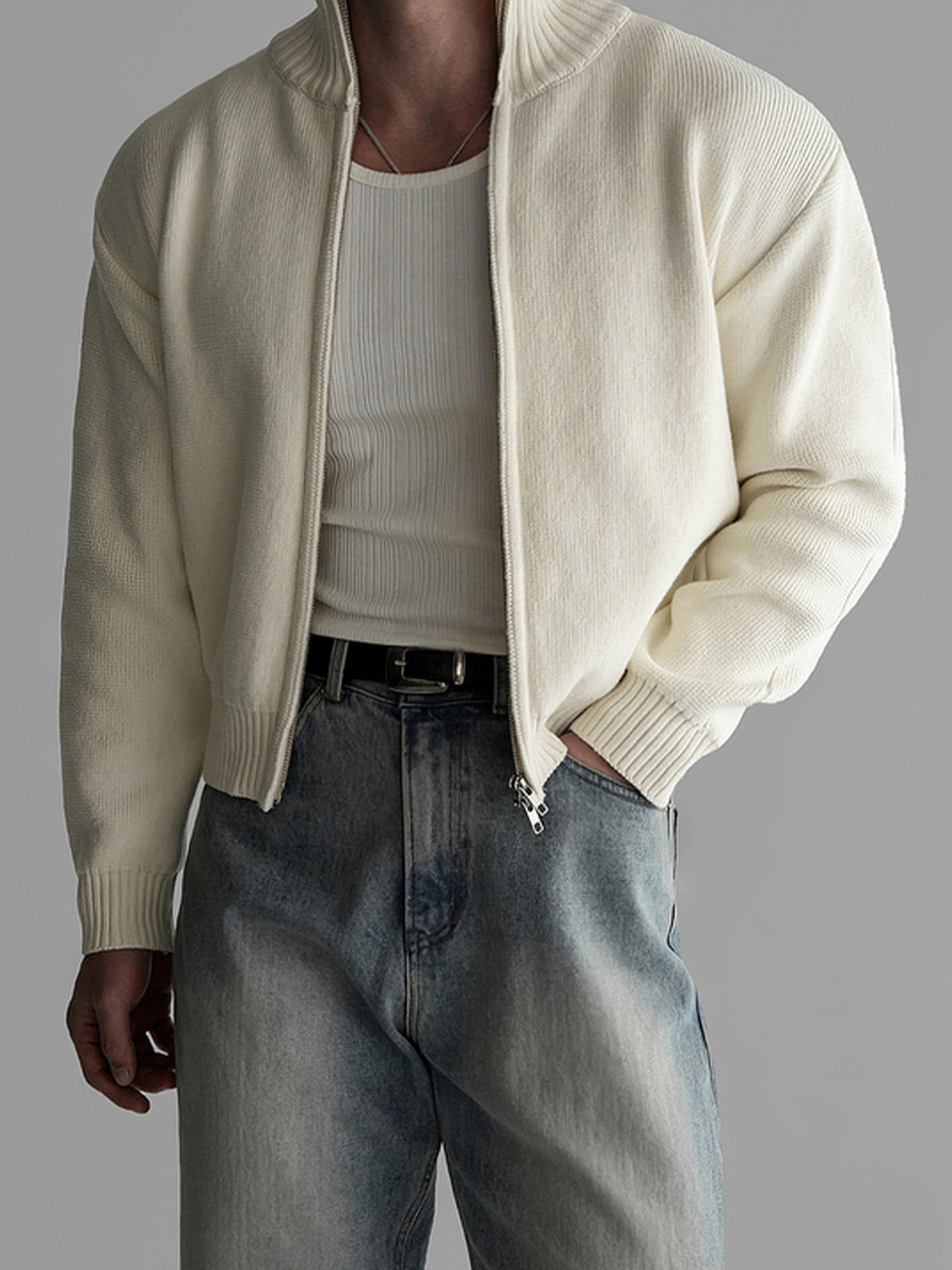 Mens Short Knit Cardigan