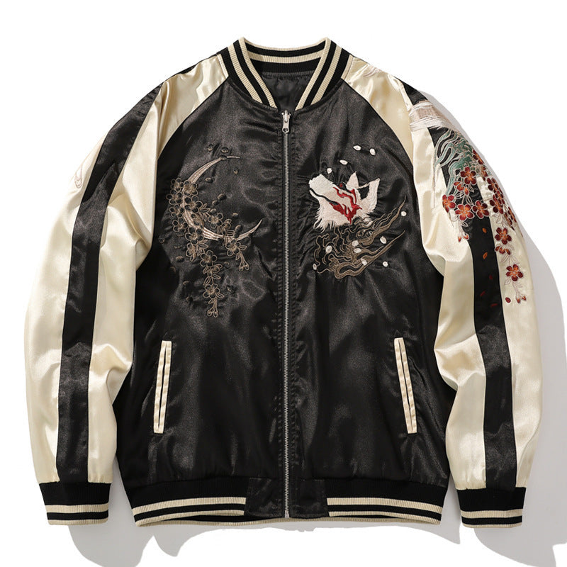 Embroidered Corduroy Baseball Jacket