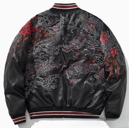 Embroidered Corduroy Baseball Jacket