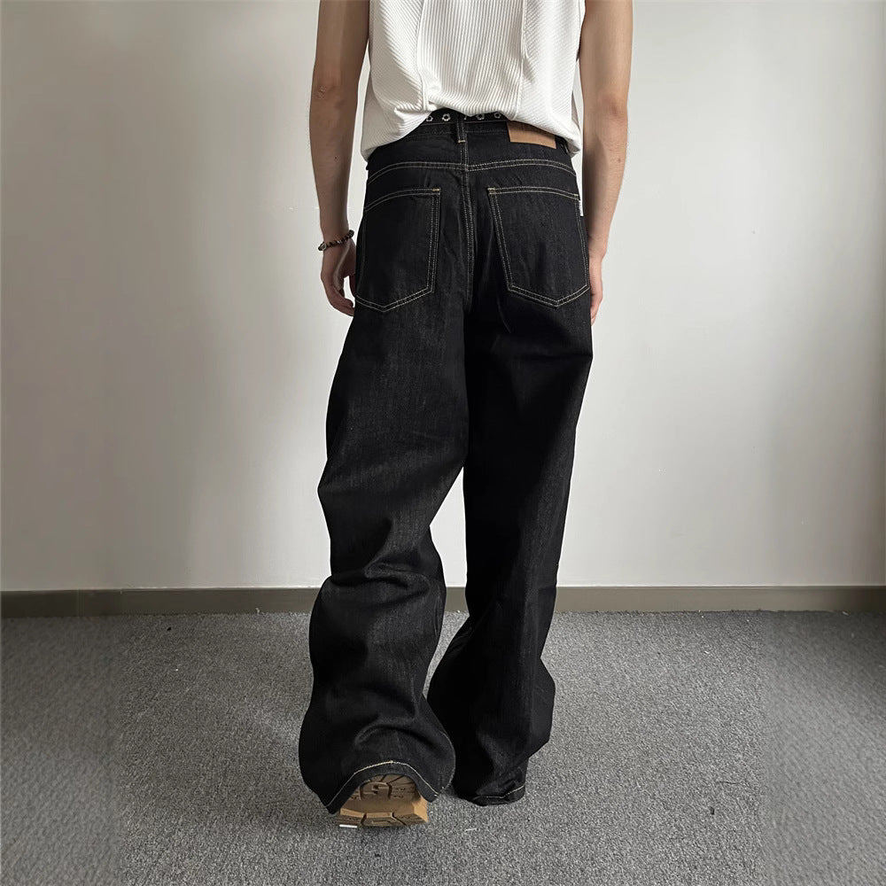 Y2K Retro Straight Leg Denim Jeans for Men