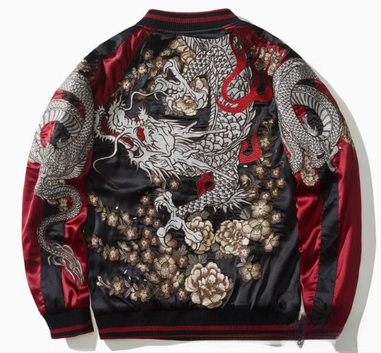 Embroidered Corduroy Baseball Jacket