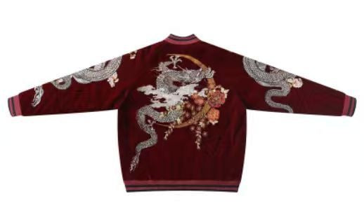 Embroidered Corduroy Baseball Jacket