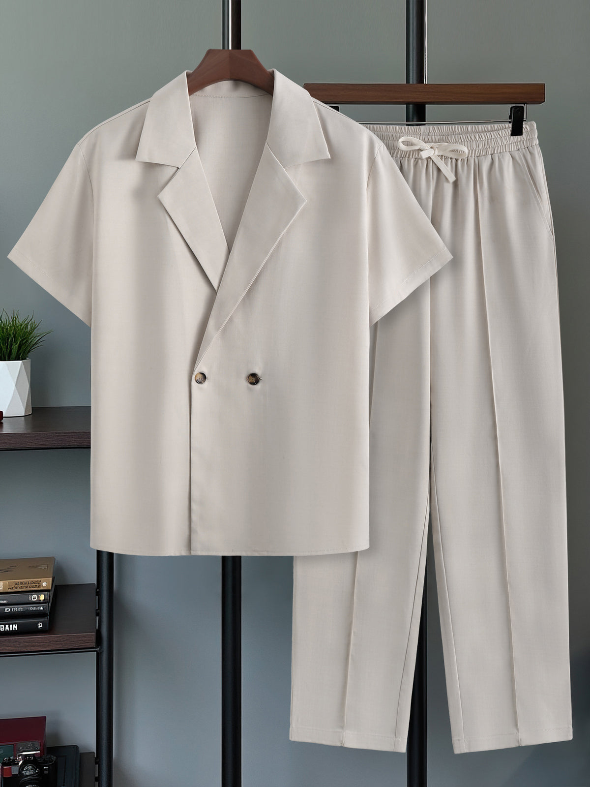 Casual Two-Piece Suit with Blazer and Pants