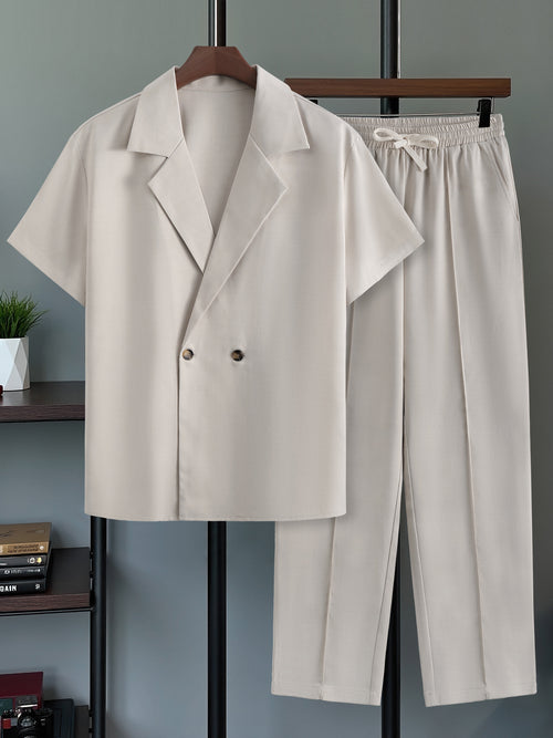 Casual Two-Piece Suit with Blazer and Pants