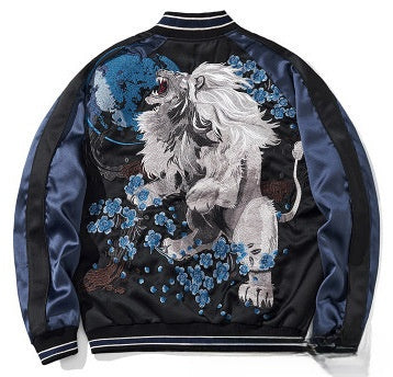 Embroidered Corduroy Baseball Jacket