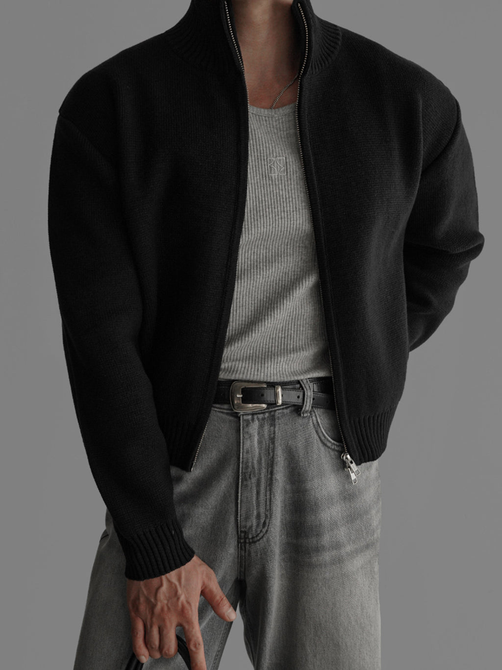 Mens Short Knit Cardigan