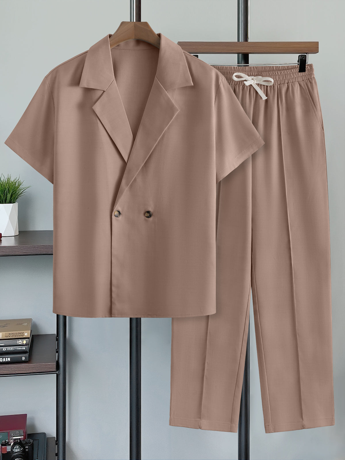 Casual Two-Piece Suit with Blazer and Pants