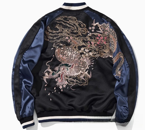 Embroidered Corduroy Baseball Jacket