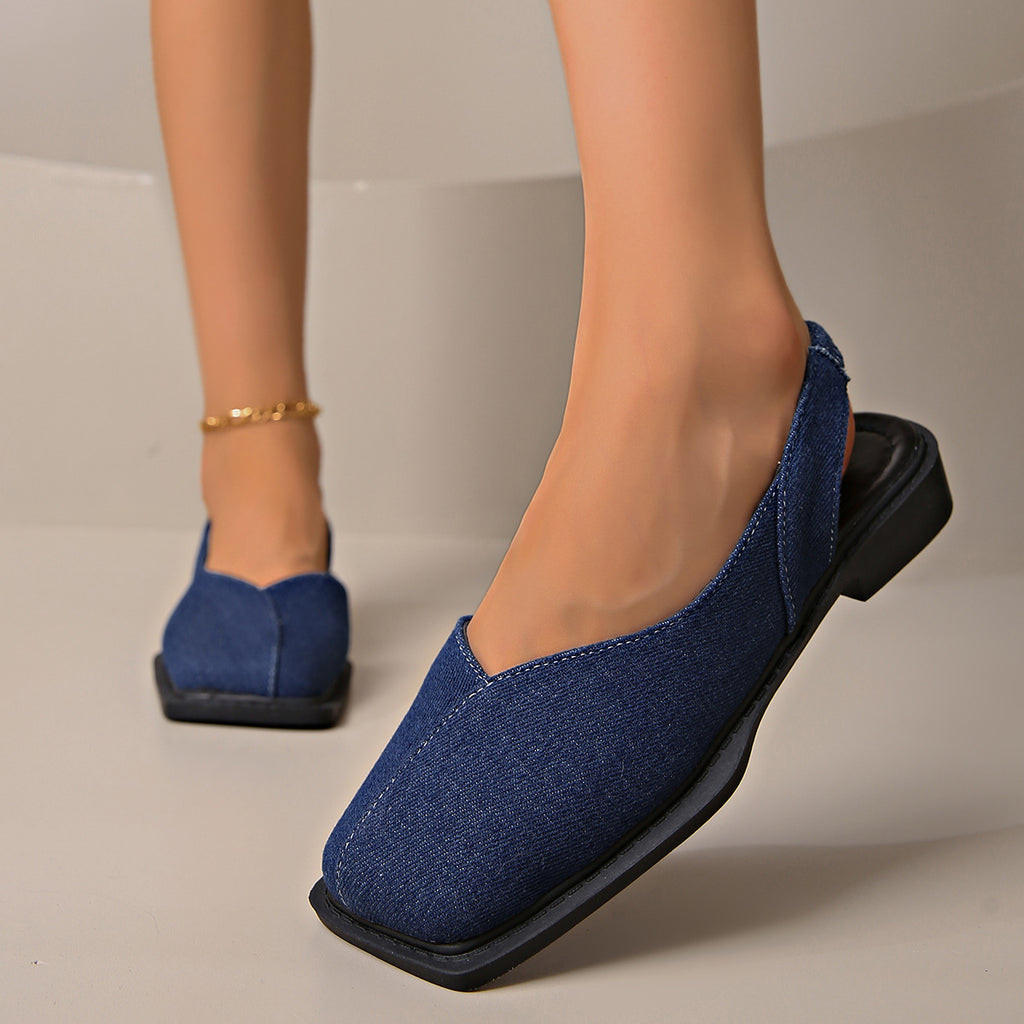 Square Toe Slip-On Sandals for Women