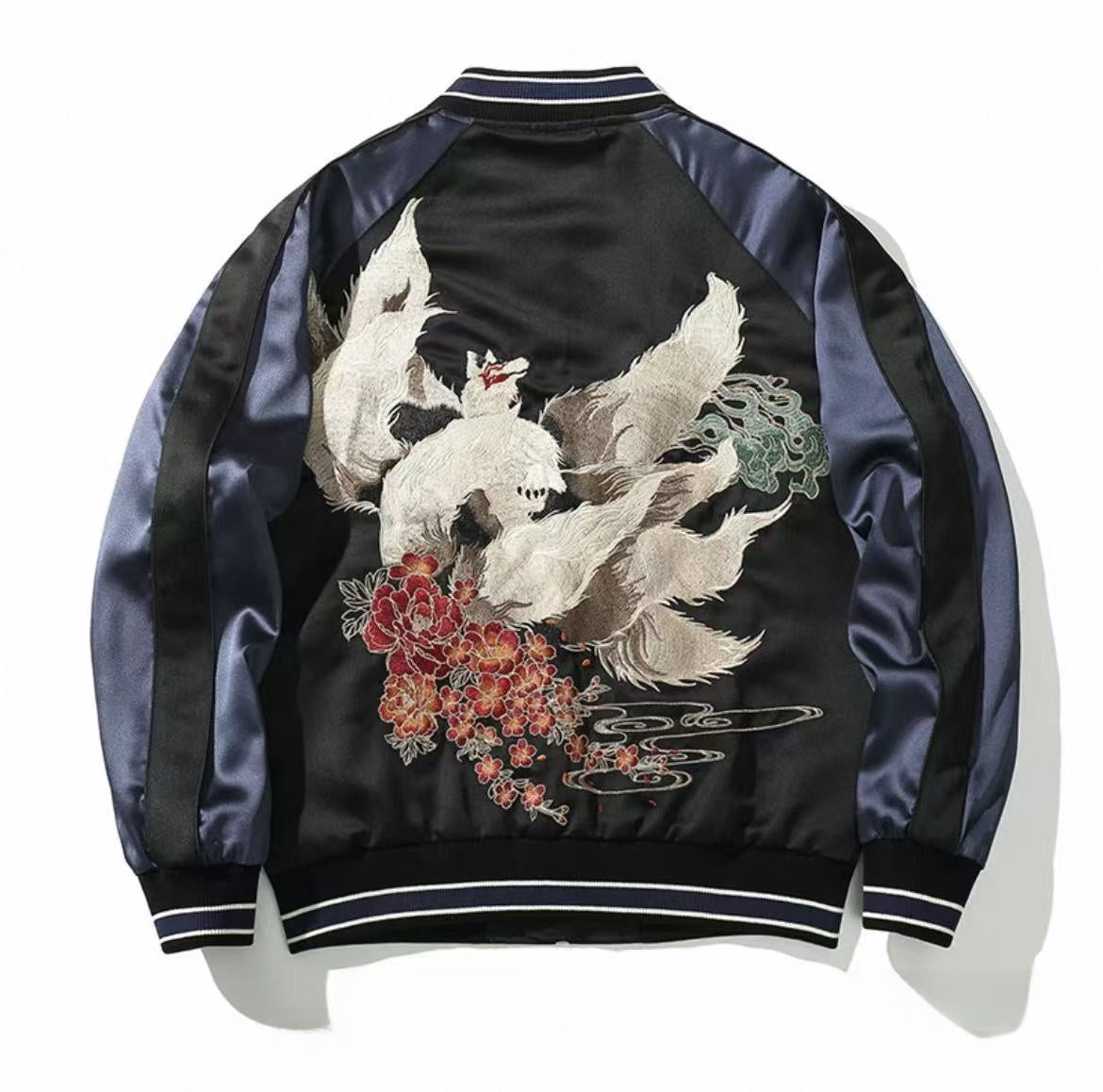 Embroidered Corduroy Baseball Jacket