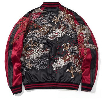 Embroidered Corduroy Baseball Jacket