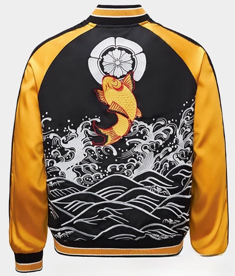 Embroidered Corduroy Baseball Jacket