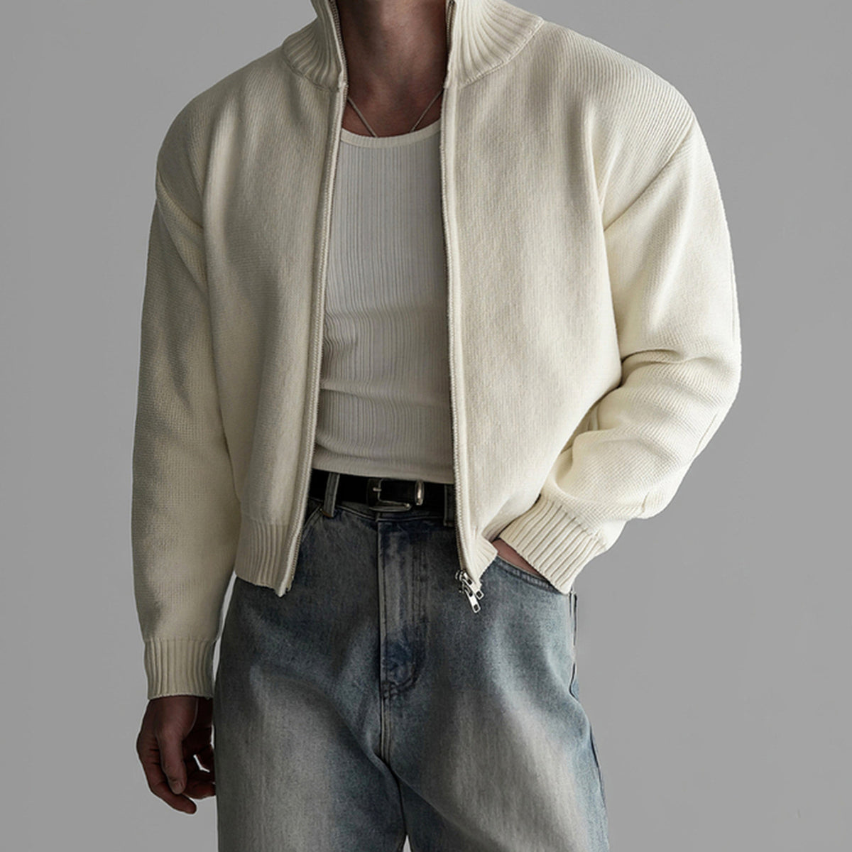 Mens Short Knit Cardigan
