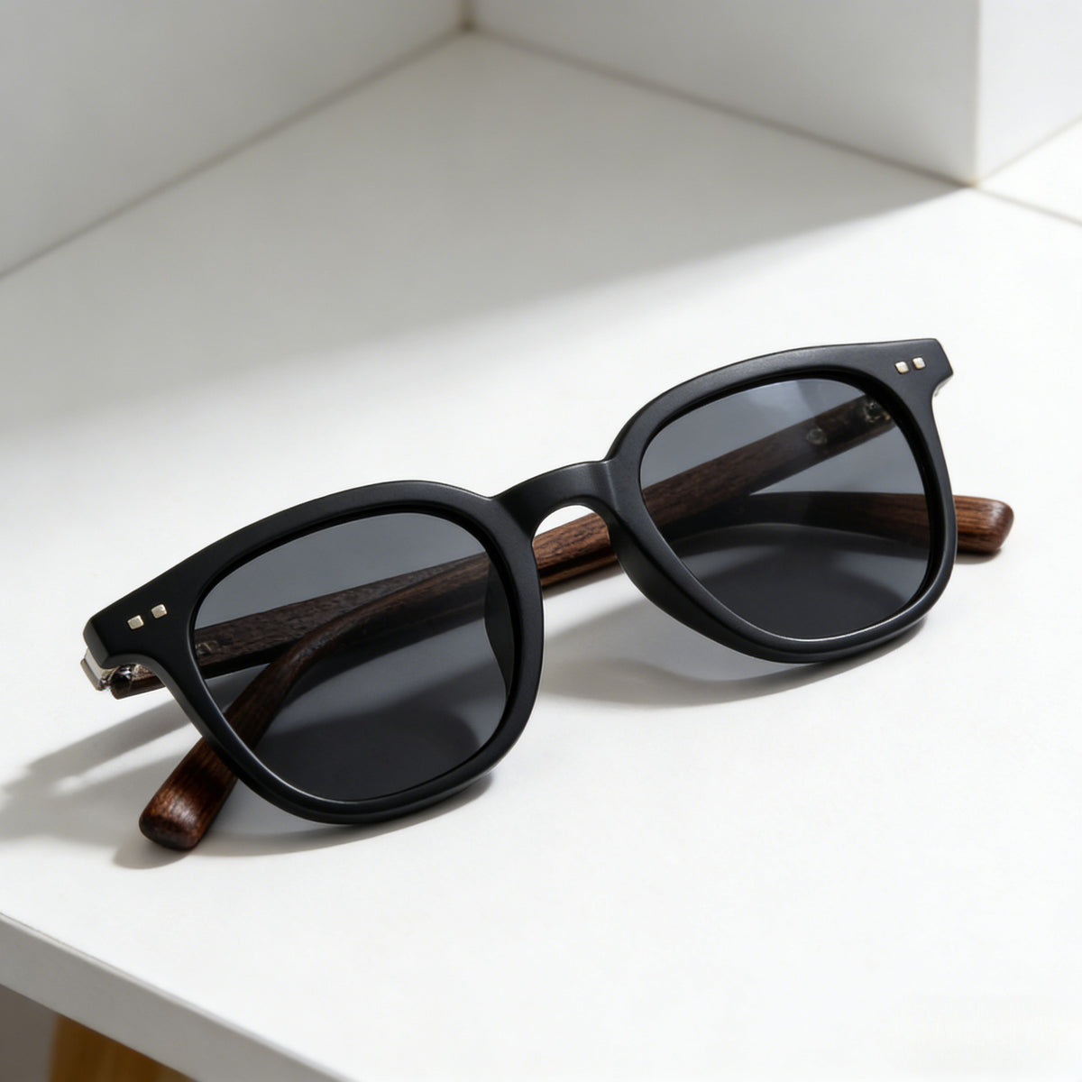 Wood grain leg rice nail sunglasses