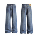 Straight Leg Distressed Denim Jeans for Men