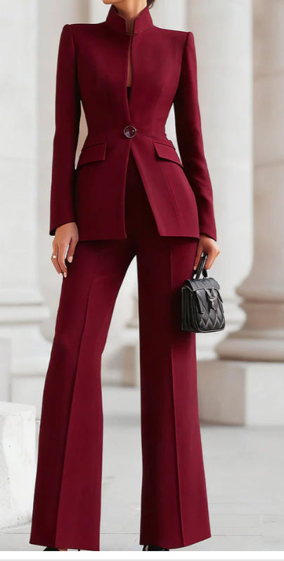 Women's Long Sleeve Blazer and Trousers Set