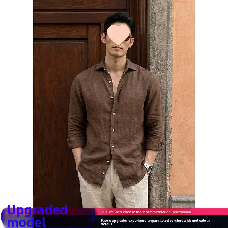 Mens Tencel Linen Summer Shirt