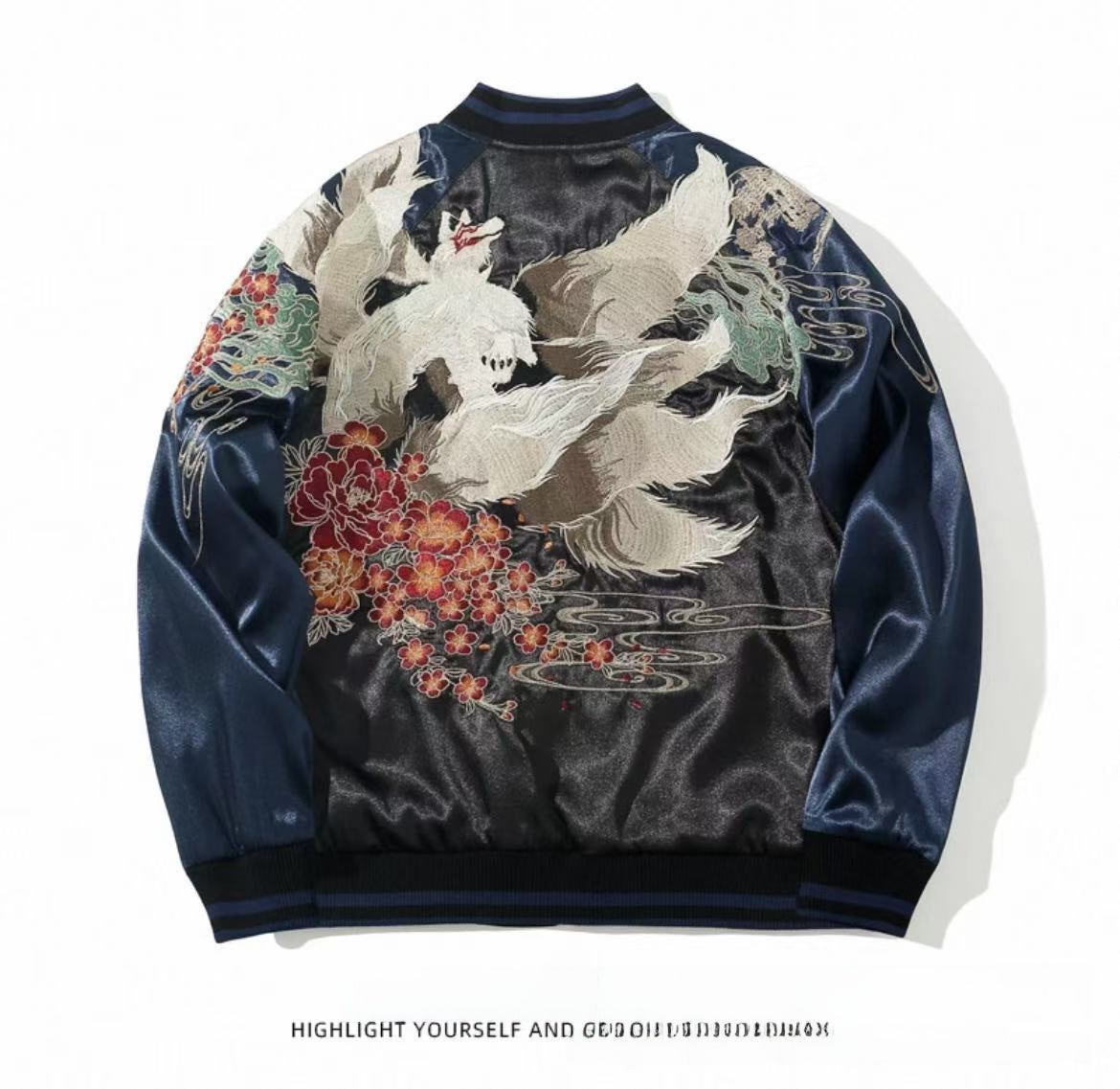 Embroidered Corduroy Baseball Jacket