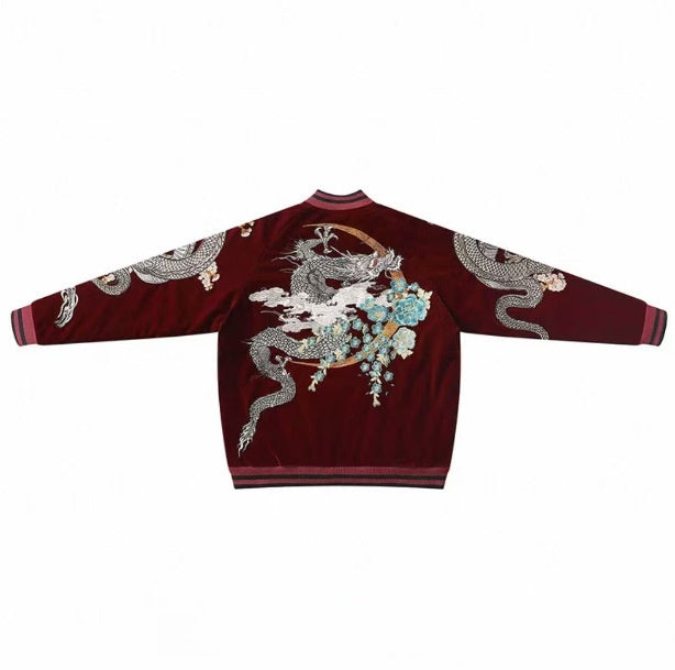 Embroidered Corduroy Baseball Jacket