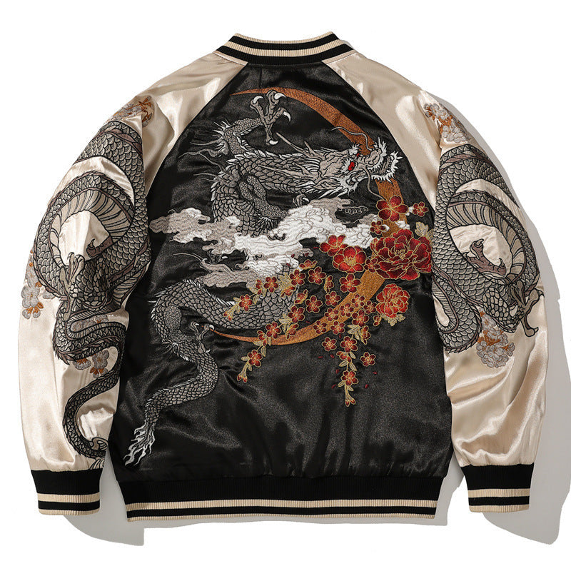 Embroidered Corduroy Baseball Jacket