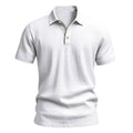Mens Linen Blend Short Sleeve Polo Shirt